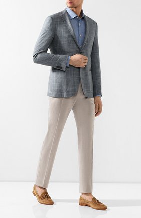 Мужская хлопковая рубашка KITON синего цвета по цене 88700 руб., арт. UMCNERH0681402 | Фото 2 Мужская хлопковая рубашка KITON синего цвета, арт. UMCNERH0681402 | Фото 2