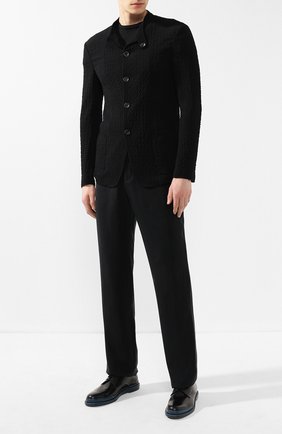 Мужские брюки из вискозы GIORGIO ARMANI черного цвета по цене 89950 руб., арт. 9SGPP06G/T00AB | Фото 2 Мужские брюки из вискозы GIORGIO ARMANI черного цвета, арт. 9SGPP06G/T00AB | Фото 2 (Случай: Повседневный; Материал внешний: Вискоза)