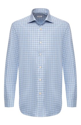 Мужская хлопковая рубашка KITON синего цвета по цене 39950 руб., арт. UCIH0623810 | Фото 1 Мужская хлопковая рубашка KITON синего цвета, арт. UCIH0623810 | Фото 1