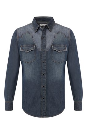 Мужская джинсовая рубашка SAINT LAURENT синего цвета по цене 57400 руб., арт. 552606/YH880 | Фото 1 Мужская джинсовая рубашка SAINT LAURENT синего цвета, арт. 552606/YH880 | Фото 1