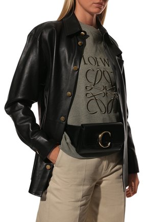 Женская поясная сумка chloé c CHLOÉ черного цвета по цене 65700 руб., арт. CHC19US195A37 | Фото 2 Женская поясная сумка chloé c CHLOÉ черного цвета, арт. CHC19US195A37 | Фото 2