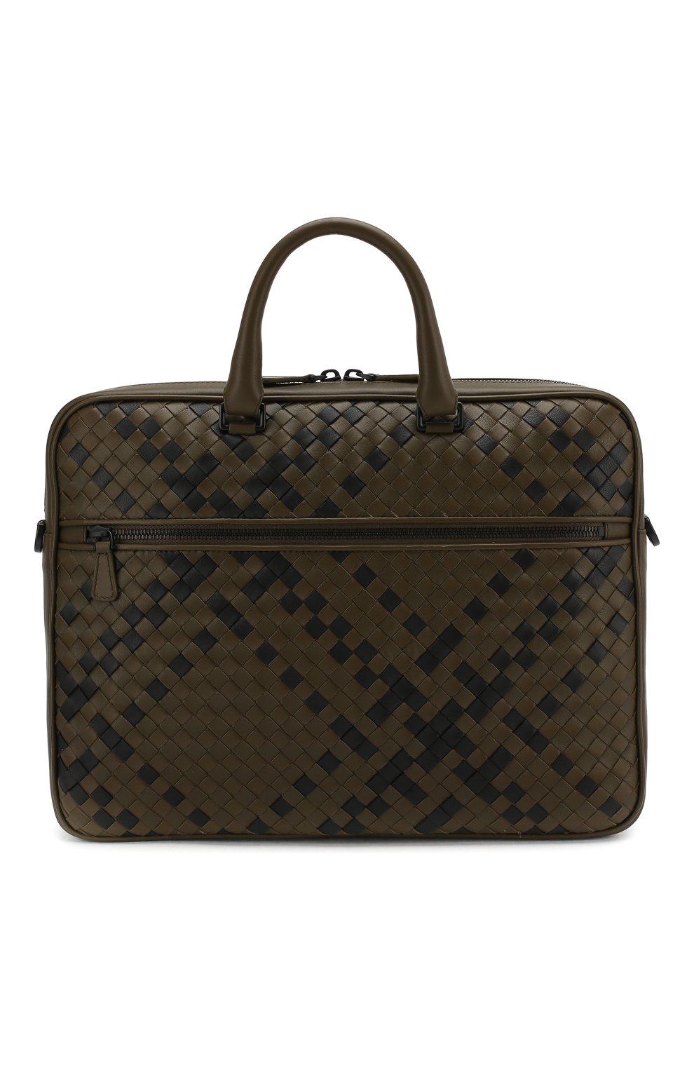 Мужская кожаная сумка для ноутбука BOTTEGA VENETA хаки цвета, арт. 570983/V0EKF | Фото 1