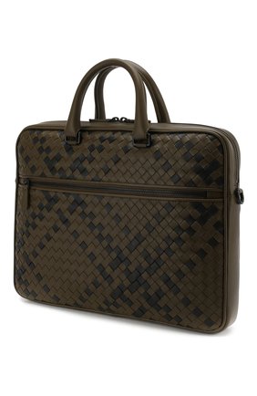 Мужская кожаная сумка для ноутбука BOTTEGA VENETA хаки цвета по цене 182000 руб., арт. 570983/V0EKF | Фото 3 Мужская кожаная сумка для ноутбука BOTTEGA VENETA хаки цвета, арт. 570983/V0EKF | Фото 3