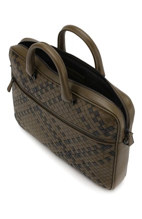 Мужская кожаная сумка для ноутбука BOTTEGA VENETA хаки цвета по цене 182000 руб., арт. 570983/V0EKF | Фото 4 Мужская кожаная сумка для ноутбука BOTTEGA VENETA хаки цвета, арт. 570983/V0EKF | Фото 4