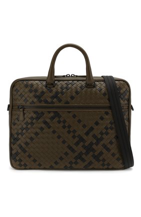 Мужская кожаная сумка для ноутбука BOTTEGA VENETA хаки цвета по цене 182000 руб., арт. 570983/V0EKF | Фото 6 Мужская кожаная сумка для ноутбука BOTTEGA VENETA хаки цвета, арт. 570983/V0EKF | Фото 6
