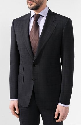 Мужской шерстяной костюм TOM FORD темно-синего цвета по цене 428000 руб., арт. 545R06/21AA43 | Фото 2 Мужской шерстяной костюм TOM FORD темно-синего цвета, арт. 545R06/21AA43 | Фото 2 (Материал подклада: Вискоза, Шелк, Купро; Рукава: Длинные; Материал внешний: Шерсть; Костюмы М: Однобортный; Стили: Классический)