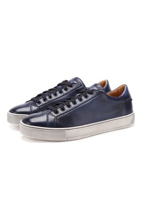 Мужские кожаные кеды SANTONI синего цвета по цене 26250 руб., арт. MBGL21066SP0MFG0U55 | Фото 1 Мужские кожаные кеды SANTONI синего цвета, арт. MBGL21066SP0MFG0U55 | Фото 1