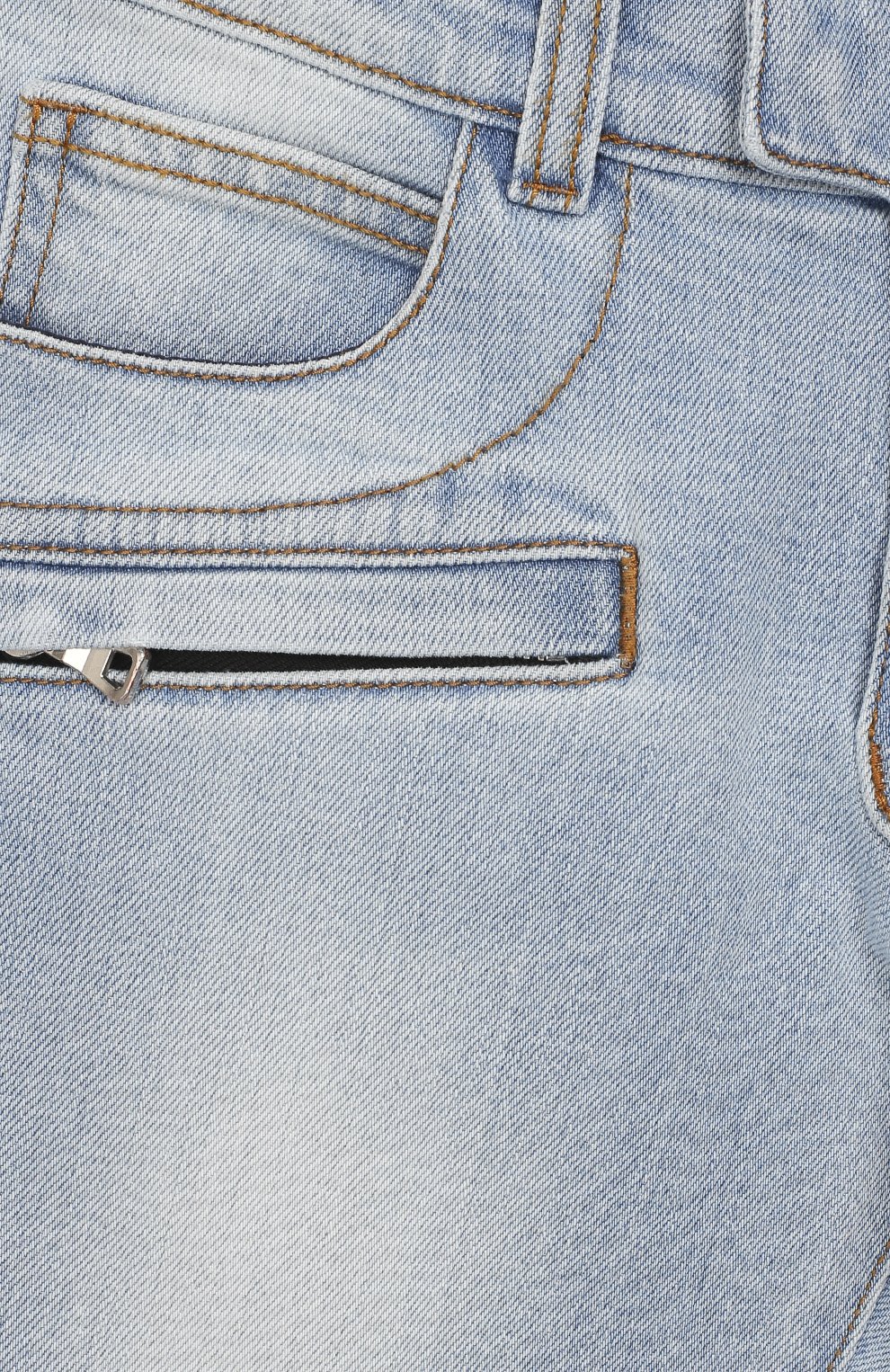 Детские джинсы с прострочкой BALMAIN голубого цвета, арт. 6K6630/KD350/12-16 | Фото 3 (Материал внешний: Хлопок; Статус проверки: Проверено, Проверена категория)