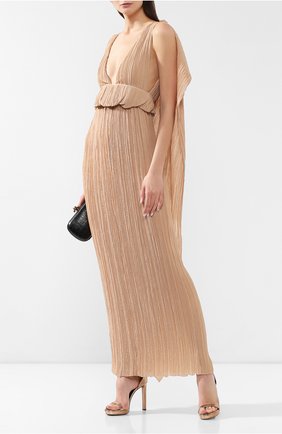 Женское платье из вискозы CHLOÉ бежевого цвета по цене 448000 руб., арт. CHC19UR010003 | Фото 2 Женское платье из вискозы CHLOÉ бежевого цвета, арт. CHC19UR010003 | Фото 2 (Рукава: Без рукавов, Короткие; Статус проверки: Проверено, Проверена категория; Материал подклада: Синтетический материал; Случай: Вечерний; Длина Ж (юбки, платья, шорты): Макси; Материал внешний: Вискоза; Женское Кросс-КТ: Платье-одежда)