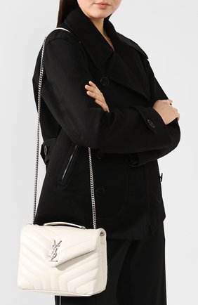 Женская сумка monogram loulou small SAINT LAURENT белого цвета по цене 124000 руб., арт. 494699/DV726 | Фото 5 Женская сумка monogram loulou small SAINT LAURENT белого цвета, арт. 494699/DV726 | Фото 5