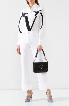Женская сумка chloé c small CHLOÉ черная цвета, арт. CHC19SS191A37 купить в ЦУМ | Фото №2 Сумка Chloé C small Chloé черная цвета | Фото №2