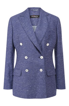 Женский двубортный жакет KITON темно-синего цвета по цене 345500 руб., арт. D46523K06R57 | Фото 1 Женский двубортный жакет KITON темно-синего цвета, арт. D46523K06R57 | Фото 1