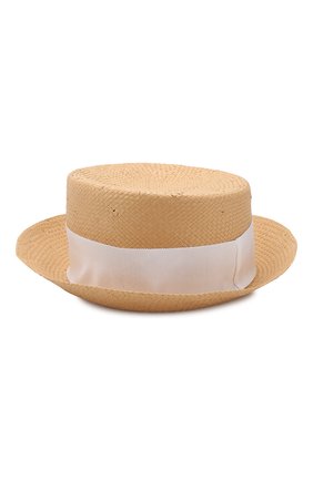 Детская плетеная шляпа IL GUFO бежевого цвета, арт. P19E0251EA301 | Фото 2 (Материал: Растительное волокно, Текстиль; Статус проверки: Проверено, Проверена категория)