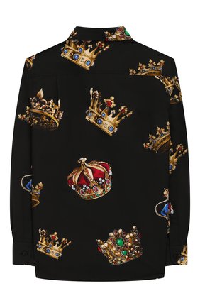 Детская хлопковая рубашка DOLCE & GABBANA черного цвета по цене 16900 руб., арт. L42S77/HS5CN/2-6 | Фото 2 Детская хлопковая рубашка DOLCE & GABBANA черного цвета, арт. L42S77/HS5CN/2-6 | Фото 2