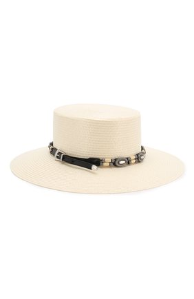 Шляпа Saint Laurent, белого цвета, арт. 559066/3YC05 в ЦУМ | Фото №2 Шляпа Saint Laurent белого цвета | Фото №2