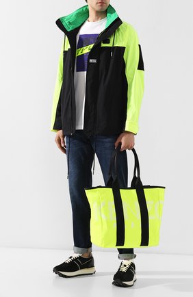 Мужская сумка-тоут sport KENZO желтого цвета, арт. 5SF219F24 | Фото 2 (Материал: Текстиль; Статус проверки: Проверена категория; Размер: large)