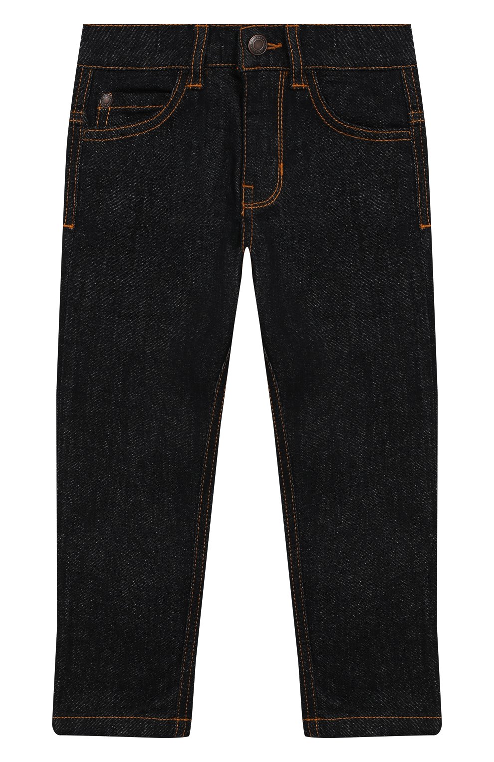 Детские джинсы прямого кроя MARC JACOBS (THE) синего цвета, арт. W24197/2A-5A | Фото 1 (Материал внешний: Хлопок; Статус проверки: Проверена категория)