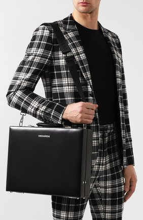 Мужской черный кожаный портфель Dsquared2, арт. BFM0002 24900001 купить в ЦУМ | Фото №5 Кожаный портфель Dsquared2 черный | Фото №5