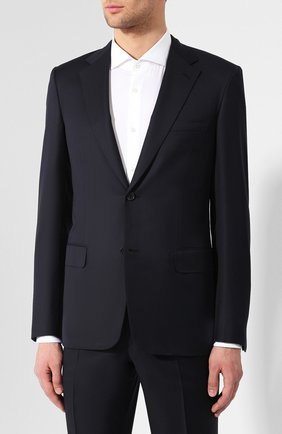 Мужской шерстяной костюм BRIONI темно-синего цвета по цене 399000 руб., арт. RAI30V/PZA18/PARLAMENT0 | Фото 2 Мужской шерстяной костюм BRIONI темно-синего цвета, арт. RAI30V/PZA18/PARLAMENT0 | Фото 2