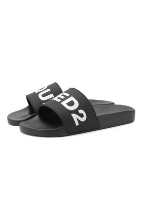 Женские резиновые шлепанцы DSQUARED2 черного цвета по цене 14650 руб., арт. FFW0101 17200001 | Фото 1 Женские резиновые шлепанцы DSQUARED2 черного цвета, арт. FFW0101 17200001 | Фото 1