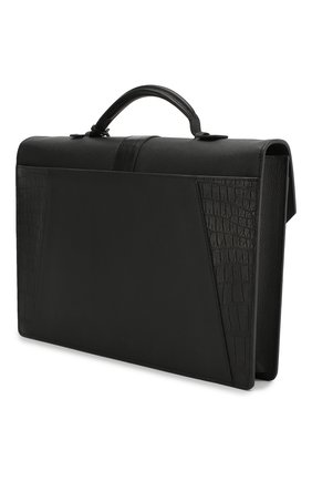 Мужской черный портфель из кожи крокодила Zilli, арт. MJL-0BB08-A0490/0001/CPOR купить в ЦУМ | Фото №3 Портфель из кожи крокодила Zilli черный | Фото №3