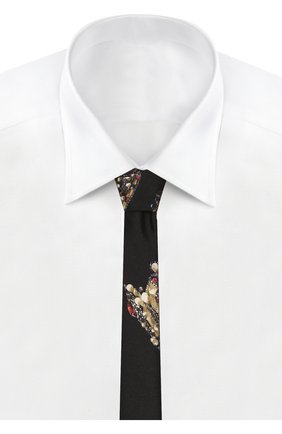 Детский шелковый галстук DOLCE & GABBANA черного цвета по цене 8625 руб., арт. LB6A67/G0TAV | Фото 2 Детский шелковый галстук DOLCE & GABBANA черного цвета, арт. LB6A67/G0TAV | Фото 2