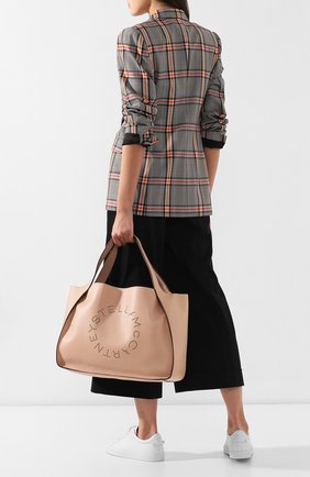 Женская сумка-тоут logo STELLA MCCARTNEY светло-розовая цвета, арт. 502793/W9923 купить в ЦУМ | Фото №2 Сумка-тоут Logo Stella McCartney светло-розовая цвета | Фото №2