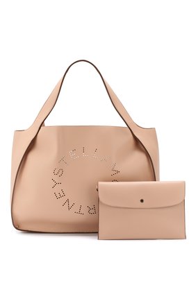 Женская сумка-тоут logo STELLA MCCARTNEY светло-розовая цвета, арт. 502793/W9923 купить в ЦУМ | Фото №5 Сумка-тоут Logo Stella McCartney светло-розовая цвета | Фото №5