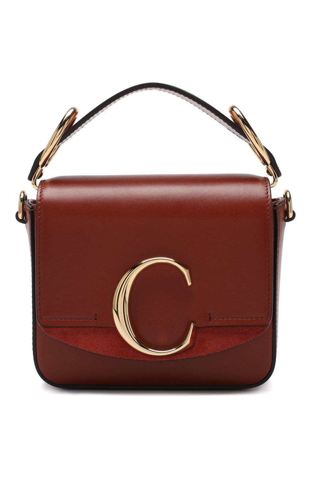 Женская сумка chloé c mini CHLOÉ светло-коричневого цвета, арт. CHC19US193A37 | Фото 1