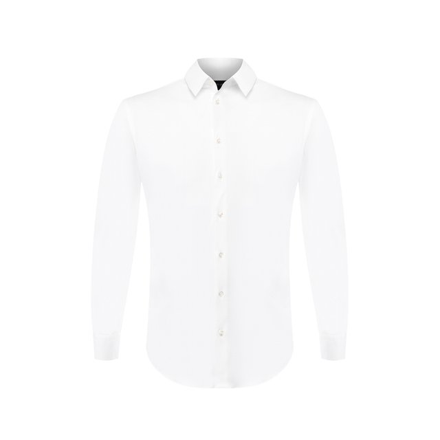 Хлопковая сорочка Giorgio Armani белого цвета