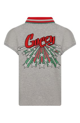 Детское хлопковое поло GUCCI серого цвета по цене 28300 руб., арт. 543997/XJAM8 | Фото 2 Детское хлопковое поло GUCCI серого цвета, арт. 543997/XJAM8 | Фото 2 (Материал внешний: Хлопок; Статус проверки: Проверено; Рукава: Короткие; Ростовка одежда: 10 - 11 лет | 140 - 146см, 12 лет | 152 см, 4 года | 104 см, 5 лет | 110 см, 6 лет | 116 см, 8 лет | 128 см)