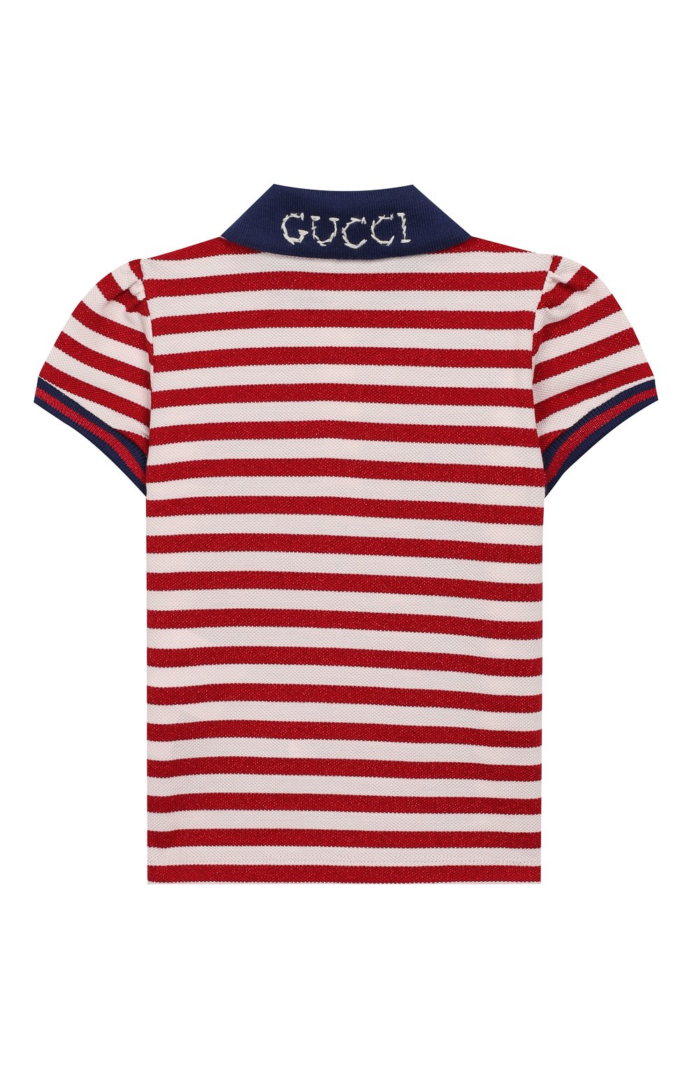 Детский хлопковое поло GUCCI красного цвета по цене 14200 руб., арт. 552358/XJALK | Фото 2 Детский хлопковое поло GUCCI красного цвета, арт. 552358/XJALK | Фото 2