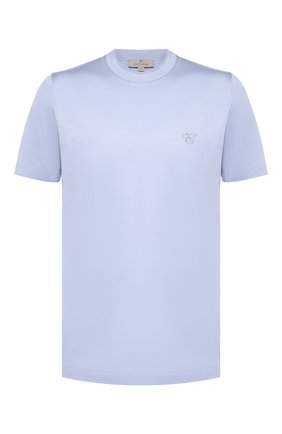 Мужская хлопковая футболка CANALI голубого цвета по цене 22700 руб., арт. T0356/MJ00002 | Фото 1 Мужская хлопковая футболка CANALI голубого цвета, арт. T0356/MJ00002 | Фото 1