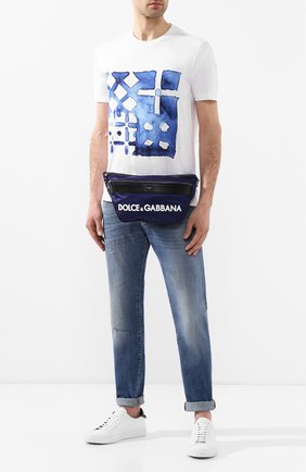 Мужская темно-синяя комбинированная поясная сумка street Dolce & Gabbana, арт. BM1660/AZ675 купить в ЦУМ | Фото №2 Комбинированная поясная сумка Street Dolce & Gabbana темно-синяя | Фото №2
