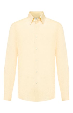 Мужская льняная рубашка BRIONI желтого цвета по цене 38200 руб., арт. SCAD0L/PZ114 | Фото 1 Мужская льняная рубашка BRIONI желтого цвета, арт. SCAD0L/PZ114 | Фото 1 (Длина (для топов): Стандартные; Статус проверки: Проверено, Проверена категория; Рукава: Длинные; Материал внешний: Лен; Принт: Однотонные; Случай: Повседневный; Манжеты: На пуговицах; Воротник: Кент)