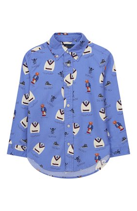 Детская хлопковая рубашка POLO RALPH LAUREN голубого цвета по цене 5295 руб., арт. 322737251 | Фото 1 Детская хлопковая рубашка POLO RALPH LAUREN голубого цвета, арт. 322737251 | Фото 1