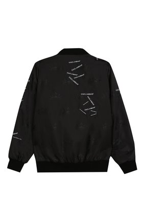 Детского бомбер на молнии DOLCE & GABBANA черного цвета по цене 37150 руб., арт. L4JBV3/G7RZY/2-6 | Фото 2 Детского бомбер на молнии DOLCE & GABBANA черного цвета, арт. L4JBV3/G7RZY/2-6 | Фото 2
