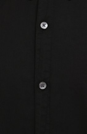 Мужская хлопковая рубашка JAMES PERSE черного цвета, арт. MLC3408 | Фото 5 (Манжеты: На пуговицах; Воротник: Кент; Рукава: Длинные; Рубашки М: Regular Fit; Случай: Повседневный; Длина (для топов): Стандартные; Материал внешний: Хлопок; Статус проверки: Проверено, Проверена категория; Принт: Однотонные)