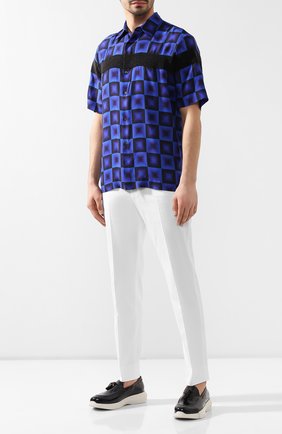 Мужские кожаные слиперы GIORGIO ARMANI темно-синего цвета по цене 47600 руб., арт. X2X094/XF294 | Фото 2 Мужские кожаные слиперы GIORGIO ARMANI темно-синего цвета, арт. X2X094/XF294 | Фото 2