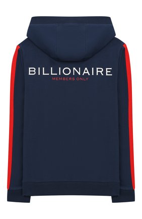 Детский хлопковый кардиган с капюшоном BILLIONAIRE синего цвета по цене 20750 руб., арт. I19C BJB0194 BTE011N/12-16 | Фото 2 Детский хлопковый кардиган с капюшоном BILLIONAIRE синего цвета, арт. I19C BJB0194 BTE011N/12-16 | Фото 2