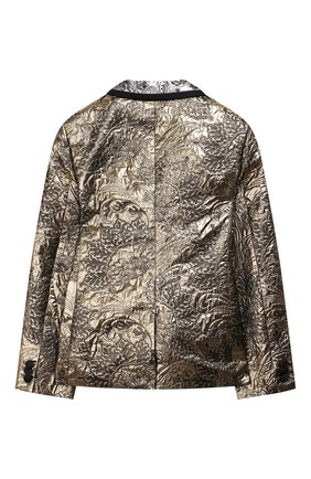 Детский жаккардовый жакет DOLCE & GABBANA золотого цвета по цене 52150 руб., арт. L51J54/HJMFM/2-6 | Фото 2 Детский жаккардовый жакет DOLCE & GABBANA золотого цвета, арт. L51J54/HJMFM/2-6 | Фото 2