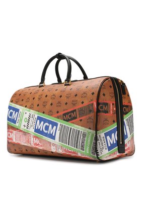Женская дорожная сумка traveler MCM коричневого цвета по цене 103000 руб., арт. MUV 9SVY12 | Фото 4 Женская дорожная сумка traveler MCM коричневого цвета, арт. MUV 9SVY12 | Фото 4