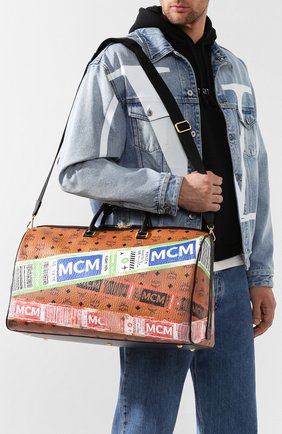 Женская дорожная сумка traveler MCM коричневого цвета по цене 103000 руб., арт. MUV 9SVY12 | Фото 7 Женская дорожная сумка traveler MCM коричневого цвета, арт. MUV 9SVY12 | Фото 7