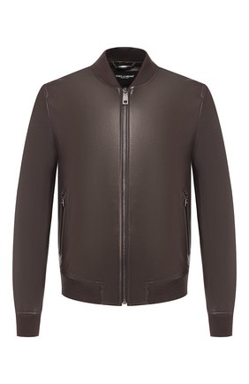 Мужской кожаный бомбер DOLCE & GABBANA коричневого цвета по цене 243000 руб., арт. G9LZ7L/FULYE | Фото 1 Мужской кожаный бомбер DOLCE & GABBANA коричневого цвета, арт. G9LZ7L/FULYE | Фото 1