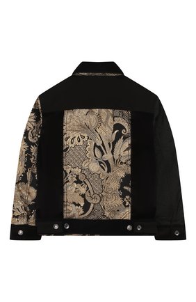 Детского джинсовая куртка с отделкой DOLCE & GABBANA черного цвета по цене 54400 руб., арт. L41B85/G7SE0/2-6 | Фото 2 Детского джинсовая куртка с отделкой DOLCE & GABBANA черного цвета, арт. L41B85/G7SE0/2-6 | Фото 2