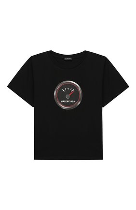 Детская хлопковая футболка BALENCIAGA черного цвета по цене 11350 руб., арт. 556155/TEV85 | Фото 1 Детская хлопковая футболка BALENCIAGA черного цвета, арт. 556155/TEV85 | Фото 1