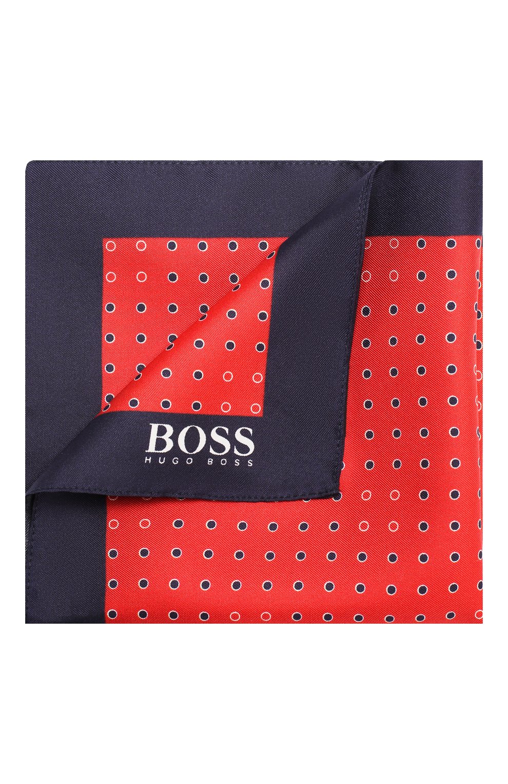 Мужской шелковый платок BOSS красного цвета, арт. 50412281 | Фото 1