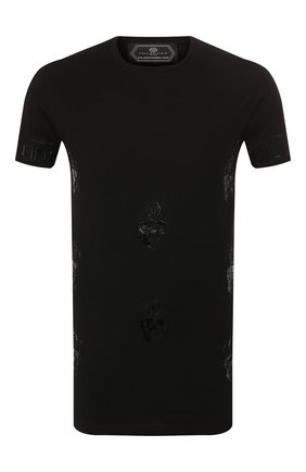 Мужская хлопковая футболка PHILIPP PLEIN черного цвета по цене 39950 руб., арт. P19C MTK3238 PJY002N | Фото 1 Мужская хлопковая футболка PHILIPP PLEIN черного цвета, арт. P19C MTK3238 PJY002N | Фото 1