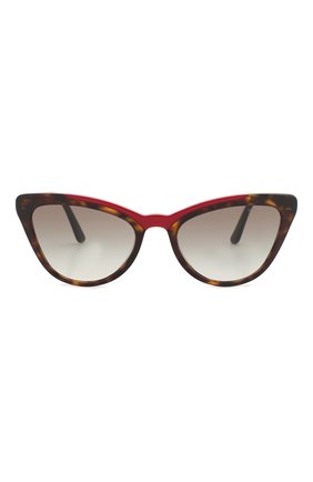 Женские солнцезащитные очки PRADA коричневого цвета, арт. 01VS-3200A7 | Фото 3 (Тип очков: С/з; Статус проверки: Проверена категория; Оптика Гендер: оптика-женское; Очки форма: Cat-eye)