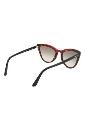 Женские солнцезащитные очки PRADA коричневого цвета, арт. 01VS-3200A7 | Фото 4 (Тип очков: С/з; Статус проверки: Проверена категория; Оптика Гендер: оптика-женское; Очки форма: Cat-eye)
